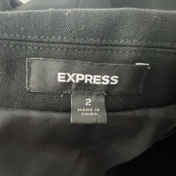 Express Blazer Women 2 Black Button Up Jacket Career Casual Shoulder Pads Outer - Picture 5 of 13